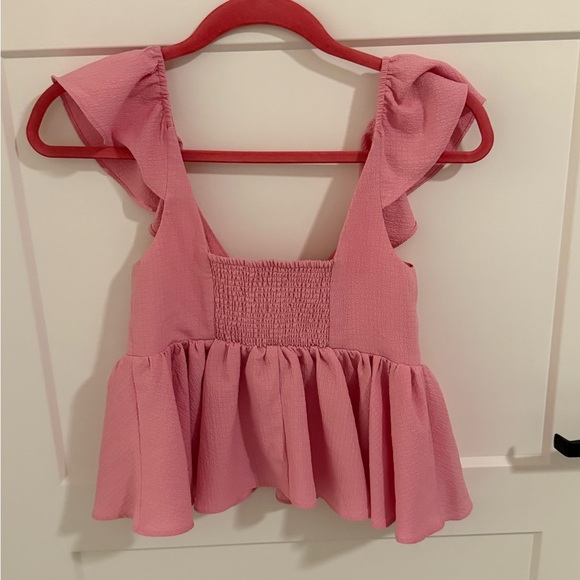 Urban Outfitters UO Sierra Keyhole Babydoll Blouse / Pink / Size S - Picture 3 of 3
